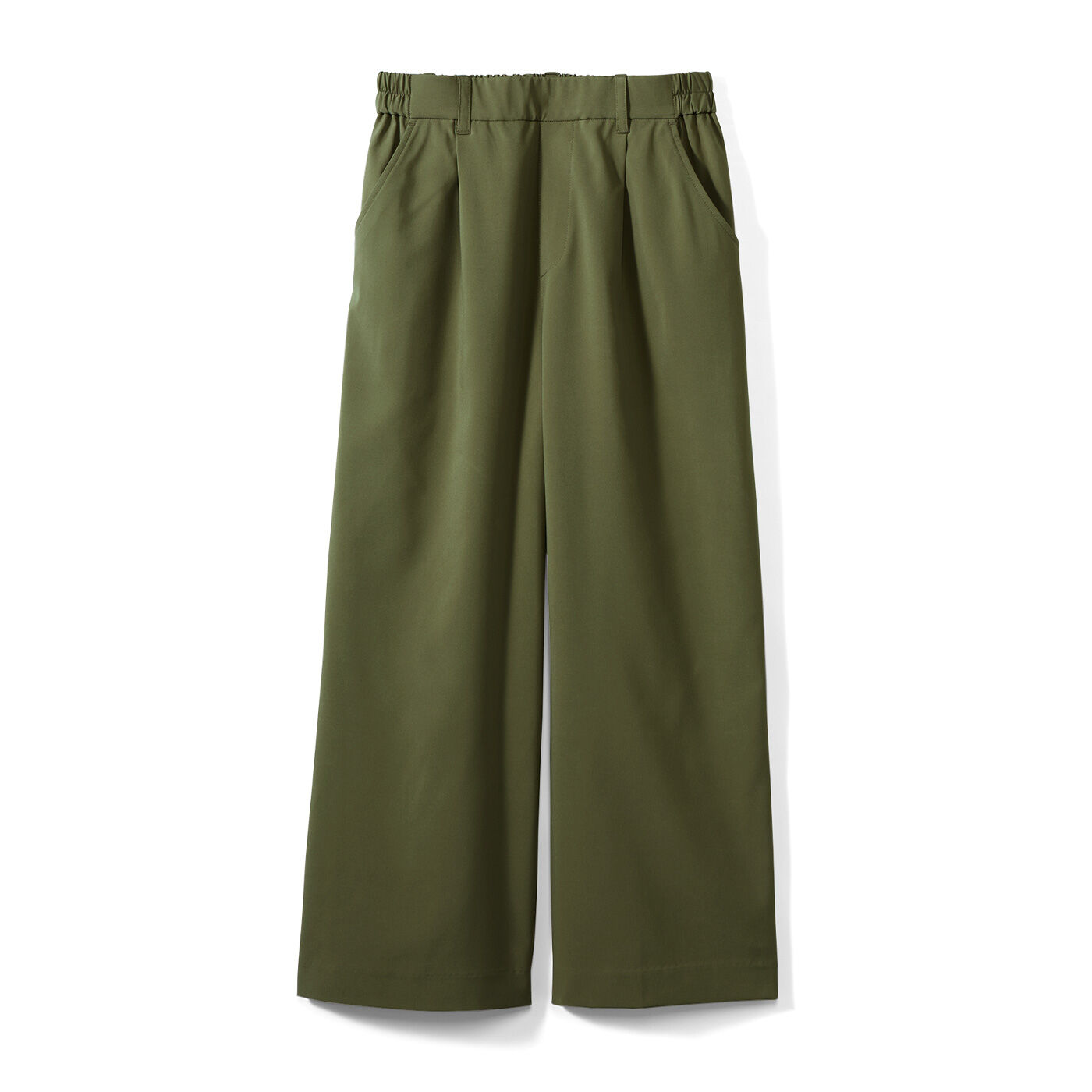 Real Stock | スーさらノビワイドパンツ〈オリーブカーキ〉ＩＥ