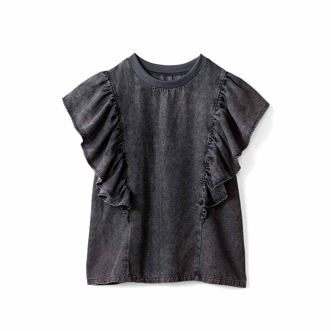 Real Stock | フリルデニムプルオーバー〈ブラック〉ＩＥ