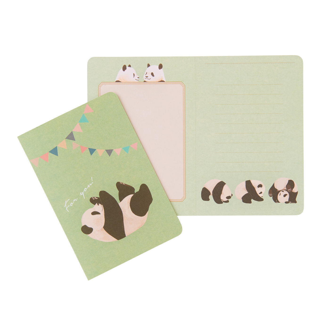 YOU+MORE! | 動物たちメッセージカード 2枚セット〈パンダ〉