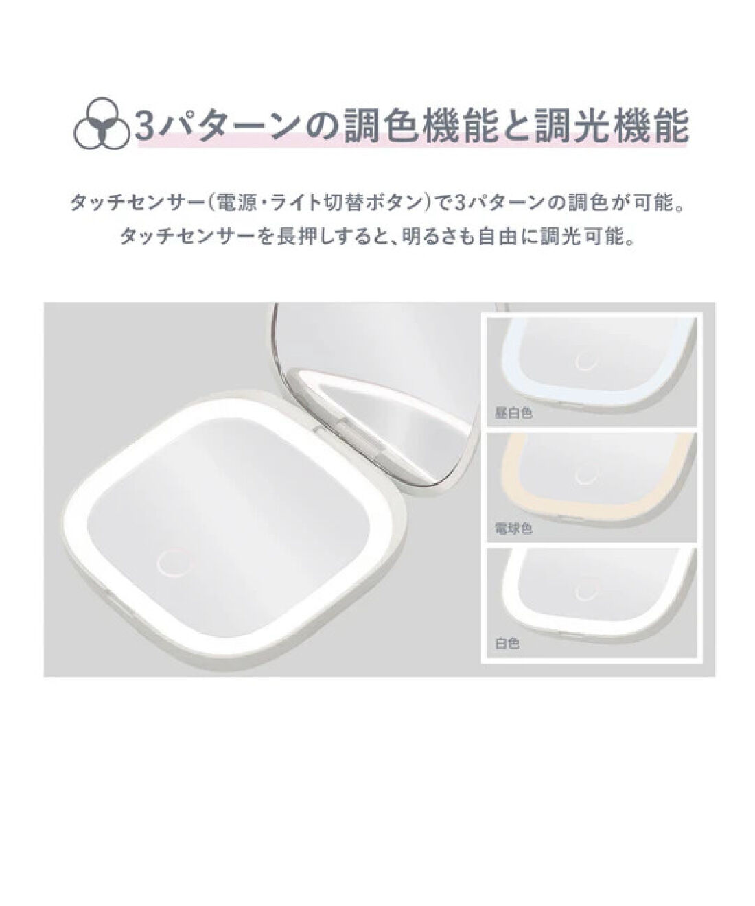 FELISSIMO PARTNERS|ＶＥＮＵＳｉＳ　手のひらサイズのコンパクトＬＥＤミラー