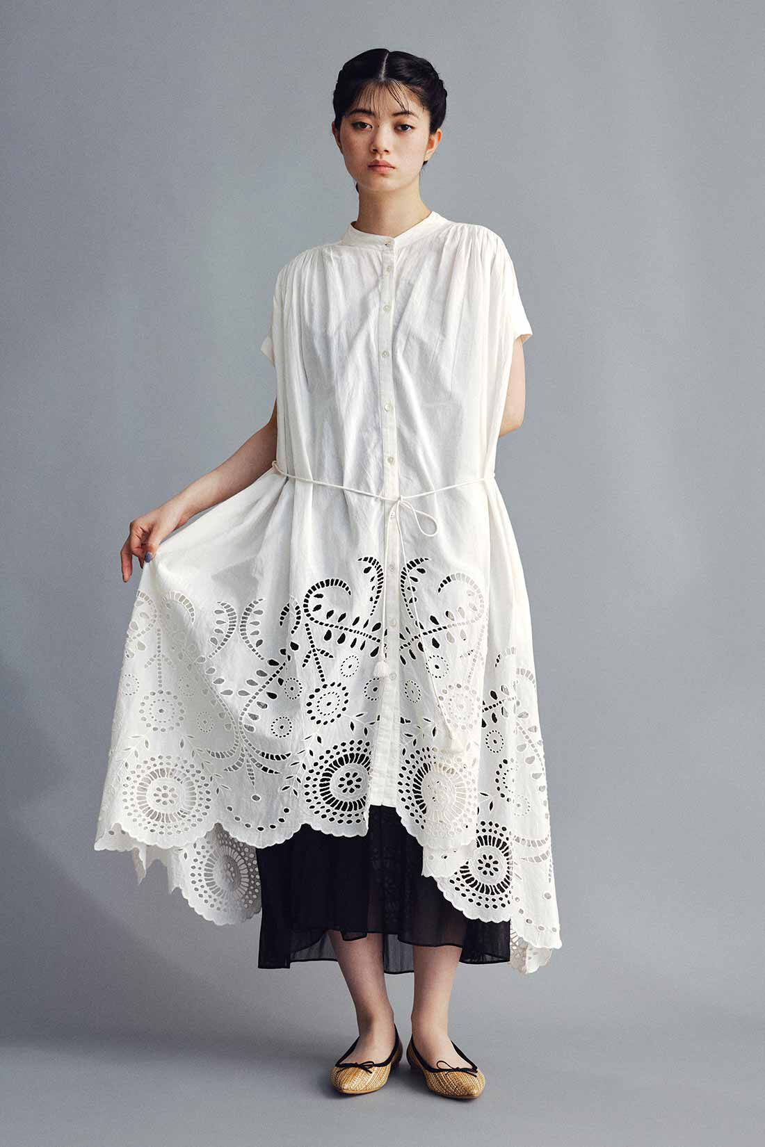 MEDE19F | 〈MADE IN INDIA COLLECTION〉シフリー刺しゅう ワンピース