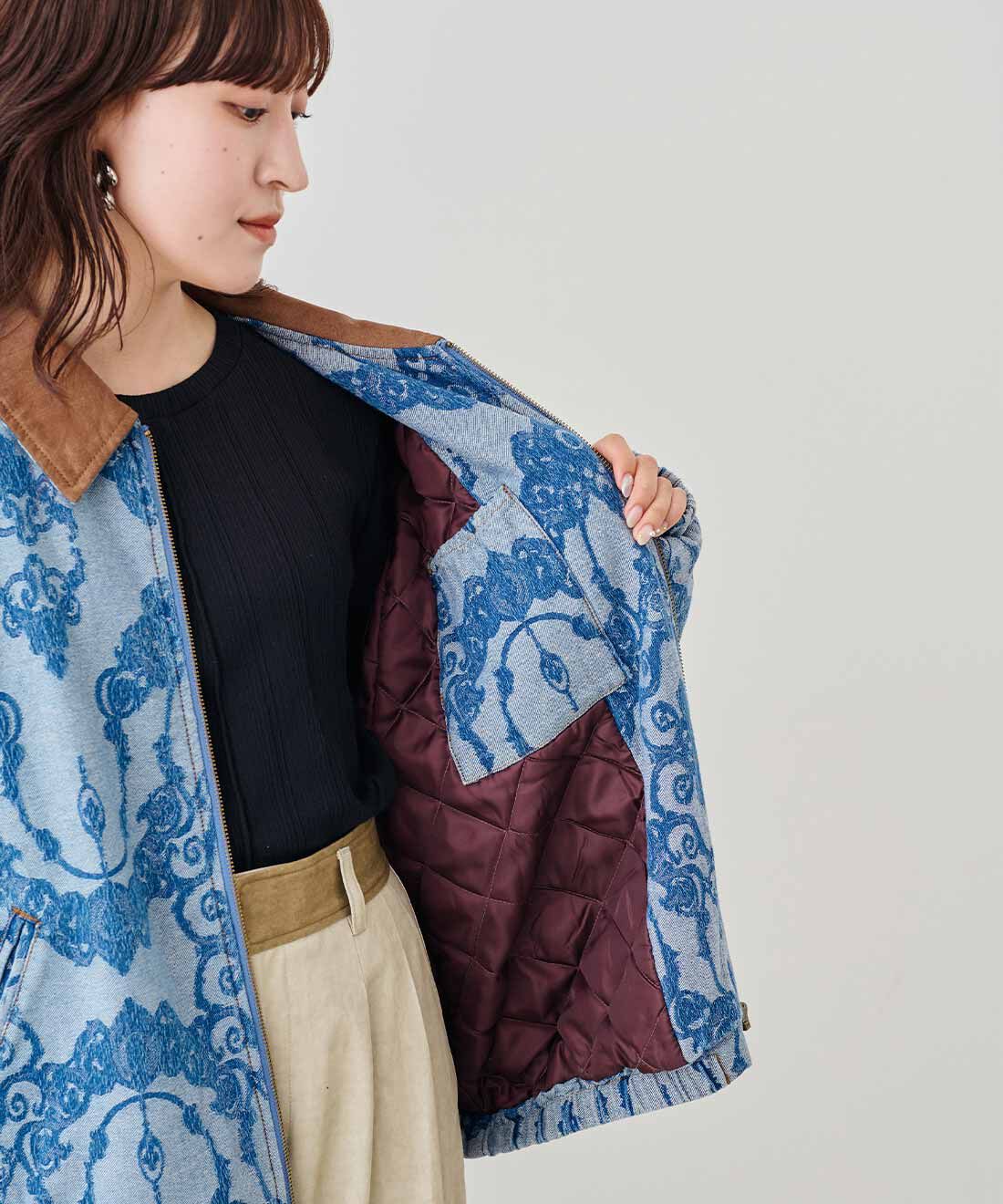 MEDE19F|MEDE19F　ジャカードデニムでつくった 中わた入りワークジャケット〈ブルー〉