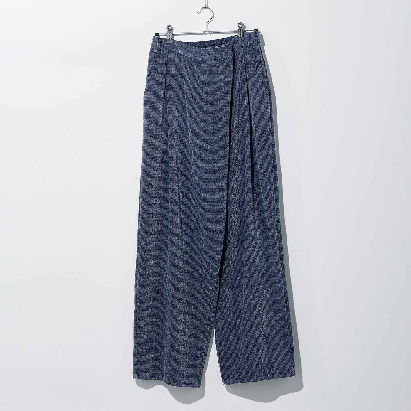 MEDE19F | ラップデザイン 裏起毛シェニールデニムパンツ〈ブルー〉
