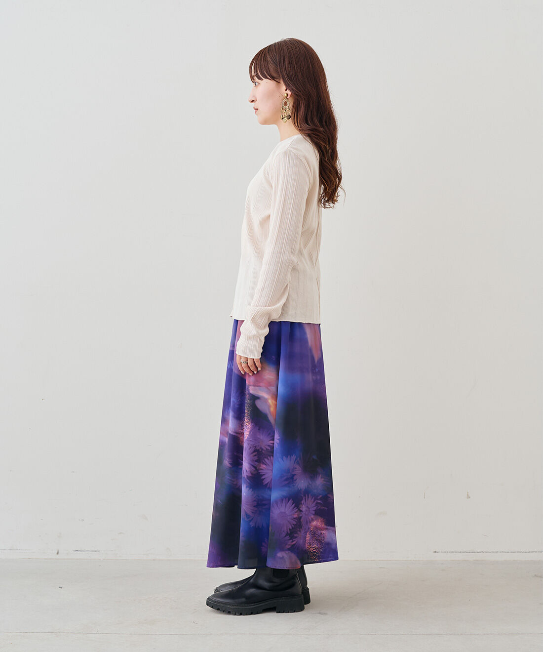 MEDE19F|MEDE19F　コットンランダム リブトップスの会|モデル身長：156cm　着用サイズ：M