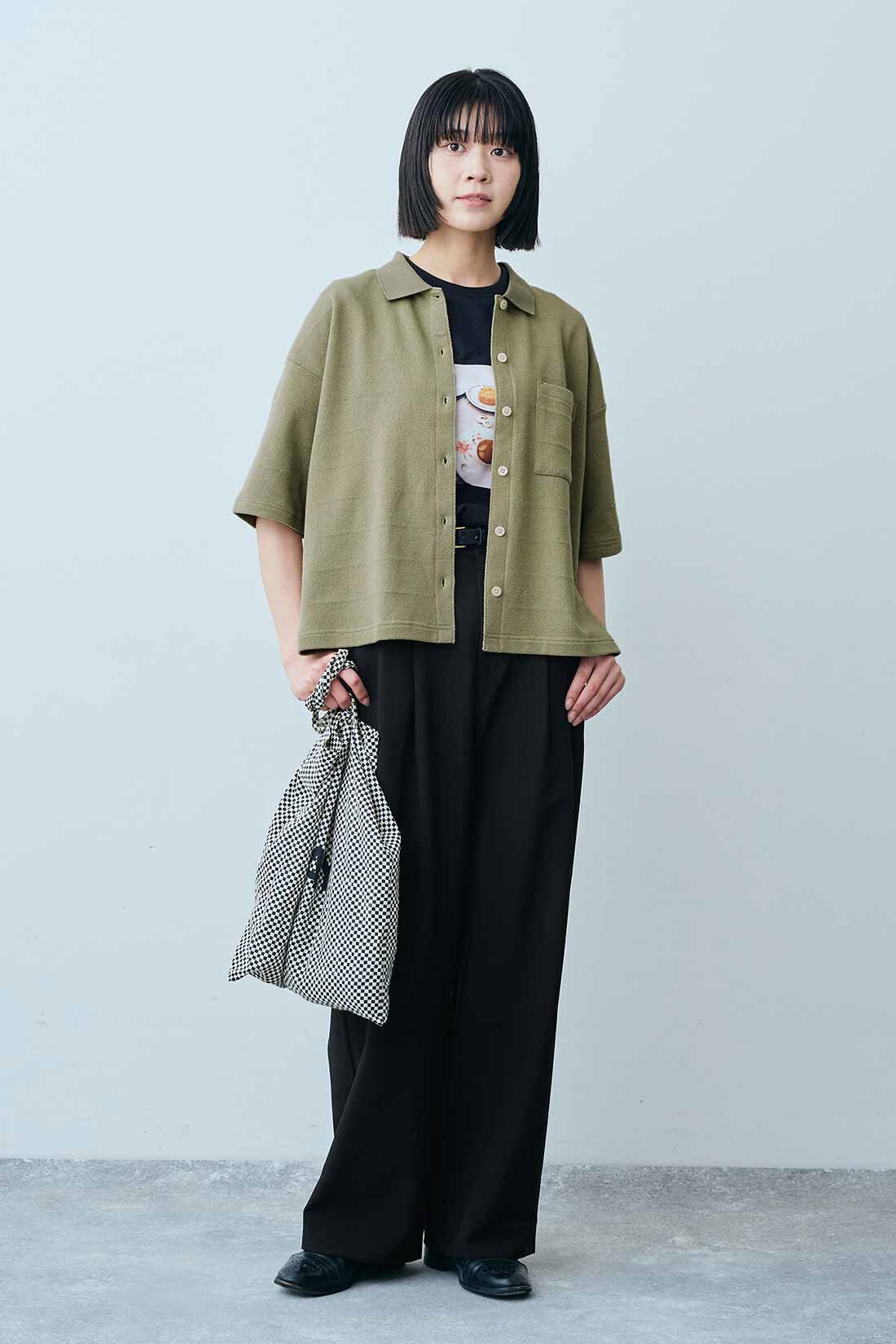 THREE FIFTY STANDARD|THREE FIFTY STANDARD 小谷 実由さんと作った 想い出のフォトTシャツ〈チャコールグレー〉|モデル身長：163cm　着用サイズ：M