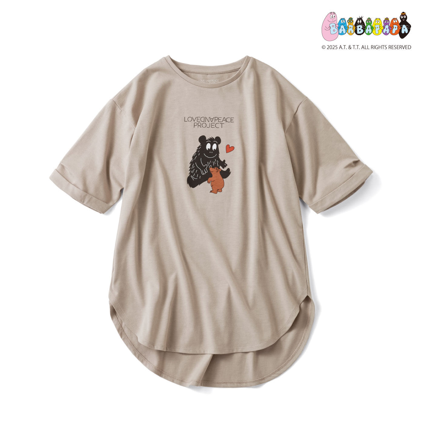 frauglatt | フラウグラット&times;バーバパパ大人のロングＴシャツ〈サンドベージュ〉