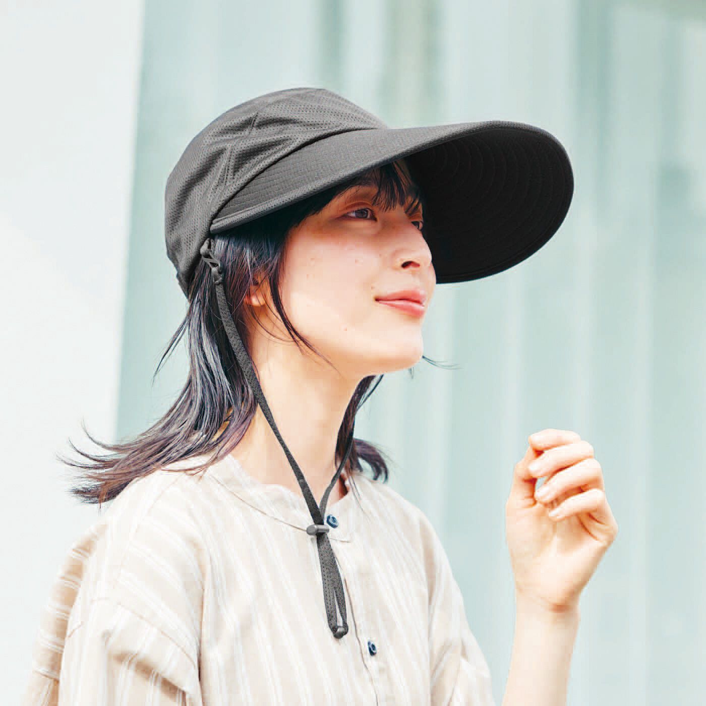 フェリシモギフトショップ | Ｌ＋頭部オールメッシュつば広キャップ〈ＢＫ〉