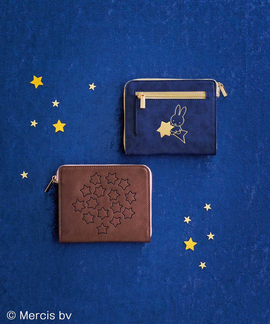 フェリシモの雑貨 Kraso|ミッフィー　星がまたたくコンパクト財布〈ナイトネイビー〉